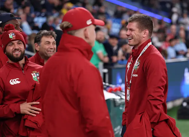 Owen Farrell laughs