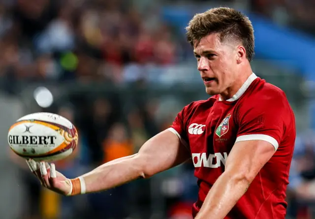 Huw Jones celebrates