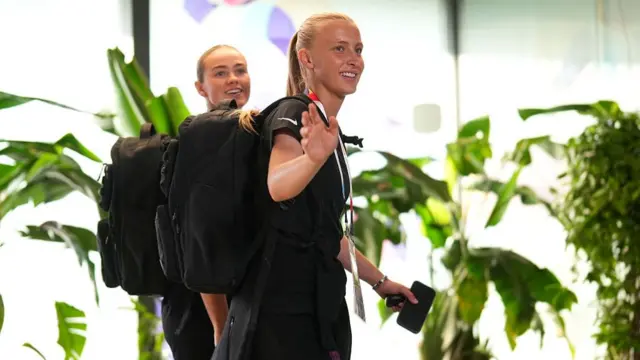 Aggie Beever-Jones of England arrives at the stadium prior to the UEFA Women's EURO 2025 Group D match between France and England at Stadion Letzigrund