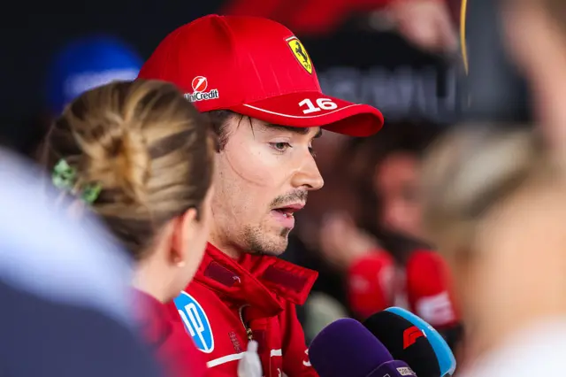 Charles Leclerc of Ferrari qualifies in sixth at the British Grand Prix at Silverstone