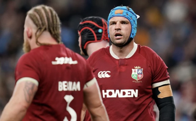 British and Irish Lions' Tadhg Beirne looks on