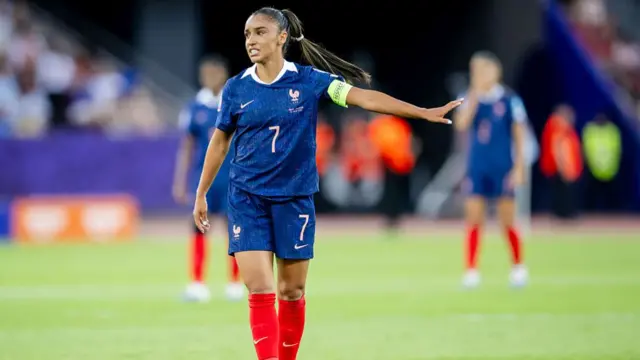 akina Karchaoui of France Women during the EURO Women match between France Women v England Women at the Stadium Letzigrund