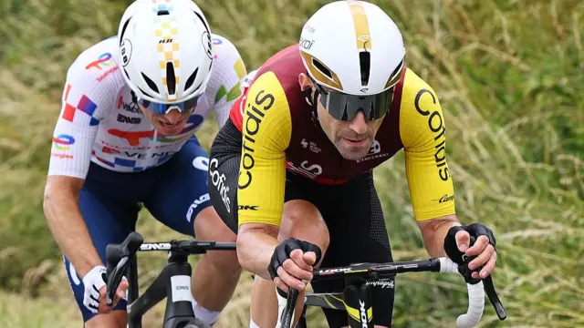 Matteo Vercher and Benjamin Thomas during stage one of the 2025 Tour de France