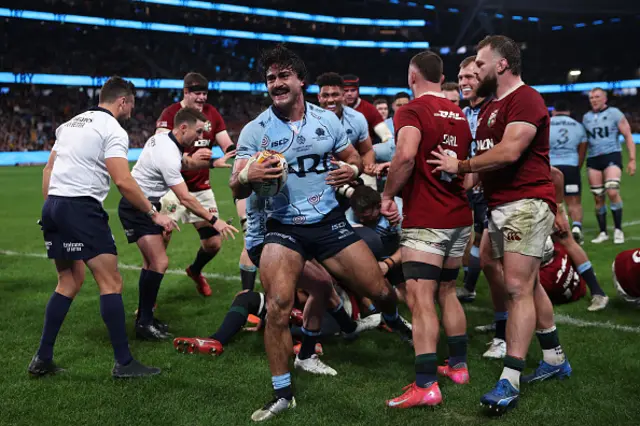 Charlie Gamble of the Waratahs celebrates