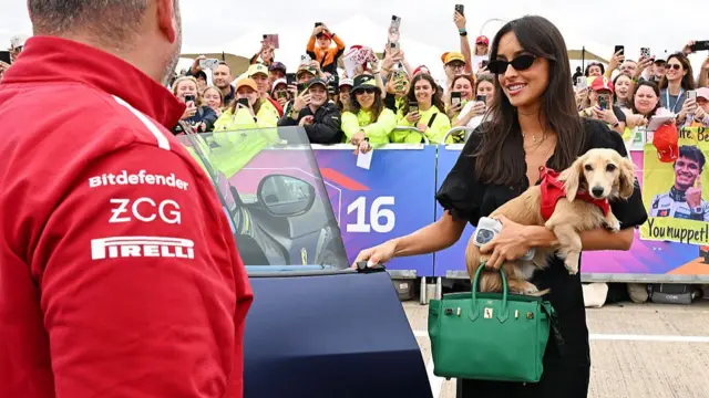 Charles Leclerc's partner Alexandra and his dog Leo