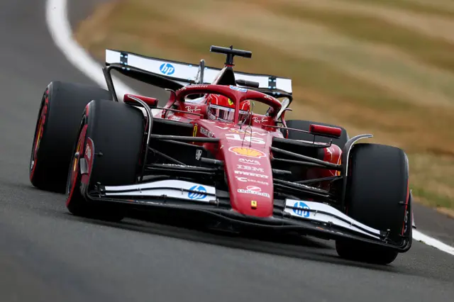Charles Leclerc in the final practice session at Silverstone