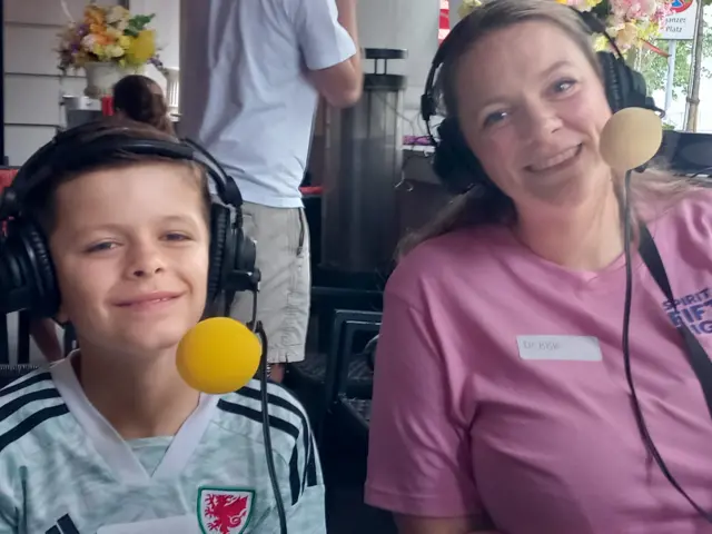 Wales fans Debbie and Rhys in Switzerland