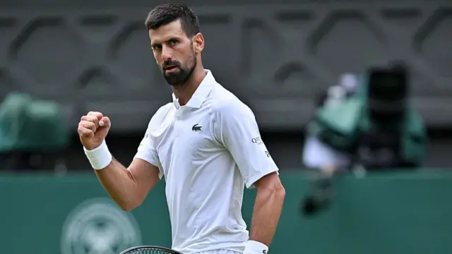 Novak Djokovic reacts as he plays against Miomir Kecmanovic