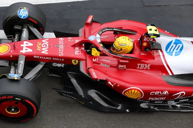 Lewis Hamilton during the qualifying session of the British Grand Prix, at Silverstone