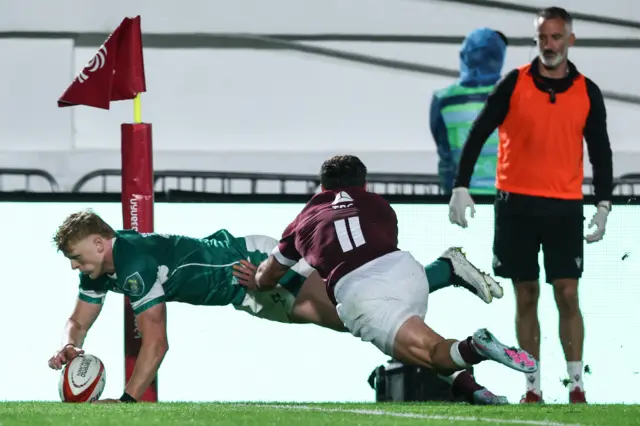 Tommy O'Brien scores his second try