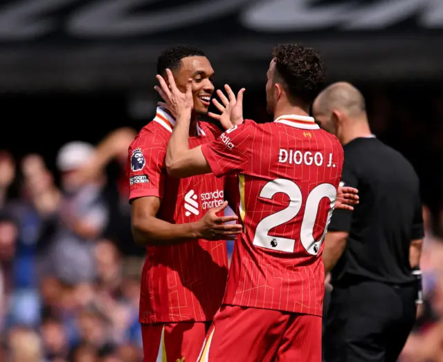 Trent Alexander-Arnold and Diogo Jota