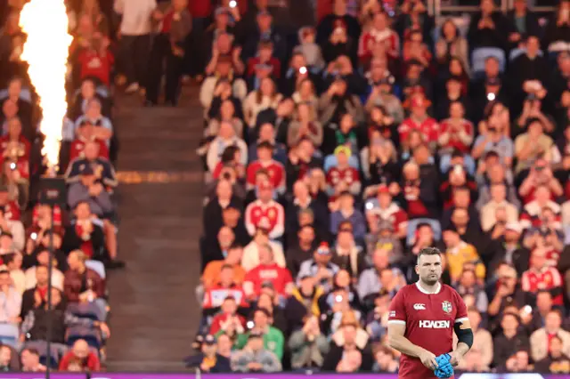 British and Irish Lions' captain Tadhg Beirne looks on