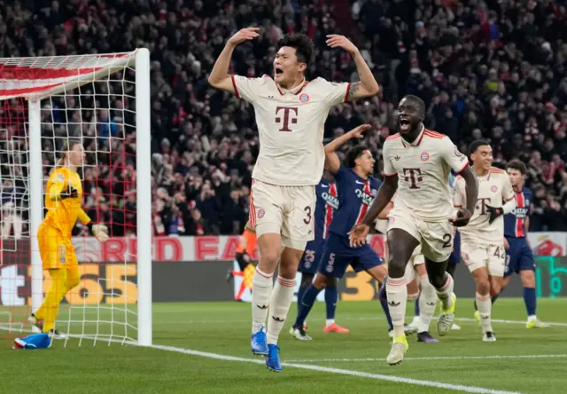 Kim Min-jae of Bayern Munich celebrates