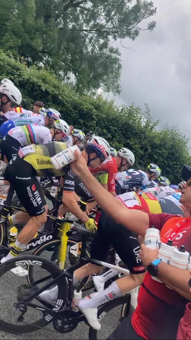 Peloton at Cote de Cavron-Saint-Martin