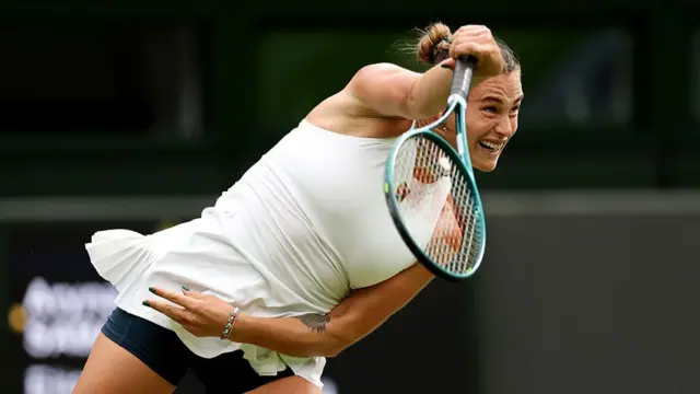 Aryna Sabalenka serves