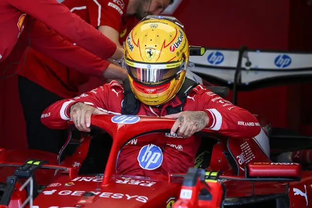 Lewis Hamilton during practice at the British Grand Prix, Silverstone