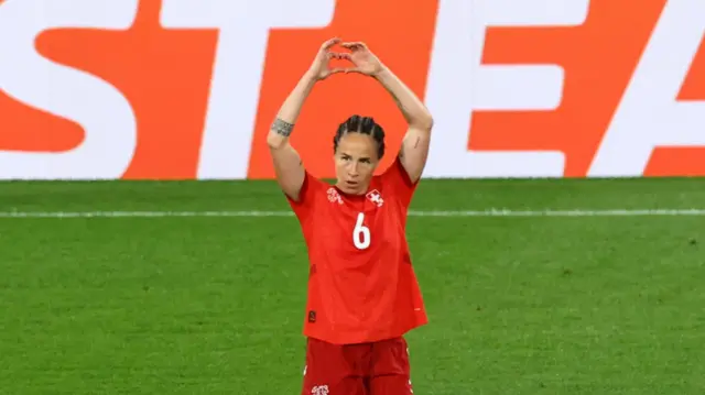 Switzerland's Geraldine Reuteler celebrates scoring their first goal