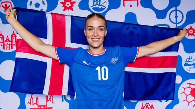 Dagny Brynjarsdottir of Iceland poses for a portrait during the Official UEFA Women's EURO 2025 Portrait Session
