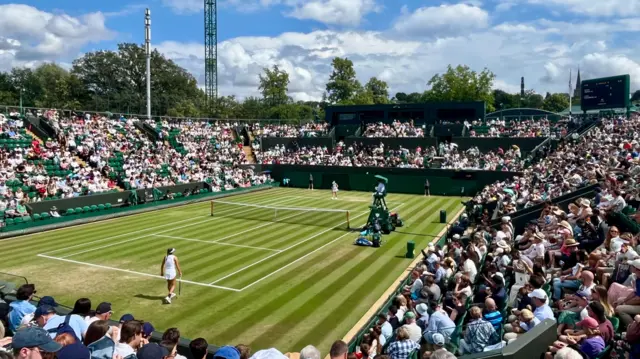 A view from the stands of court two