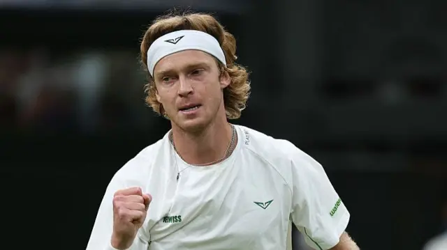 Andrey Rublev celebrates