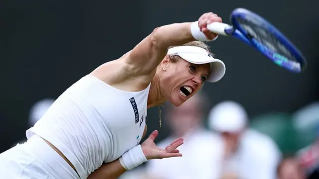 Laura Siegemund of Germany serves