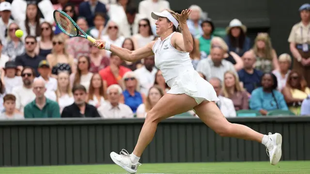 Anastasia Pavlyuchenkova plays a forehand