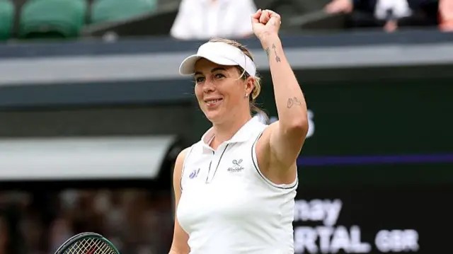 Anastasia Pavlyuchenkova celebrates