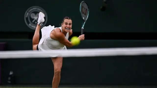 Aryna Sabalenka serves