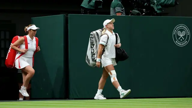 Sonay Kartal of Great Britain enters Centre Court