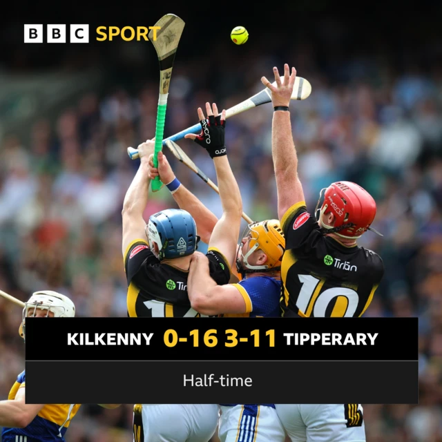 HT: Kilkenny 0-16 Tipperary 3-11