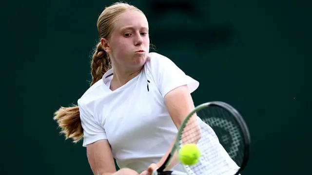 Daniella Britton plays a backhand