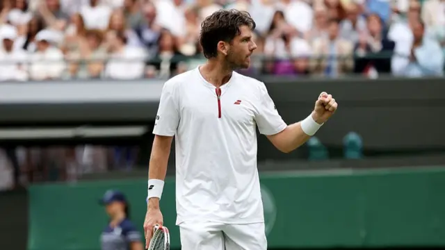 Cameron Norrie of Great Britain celebrates