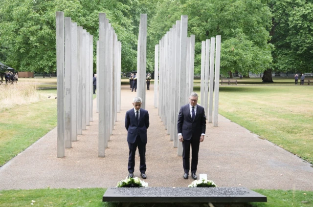 Sir Sadiq Khan and Sir Keir Starmer lay wreaths at 7/7 memorial