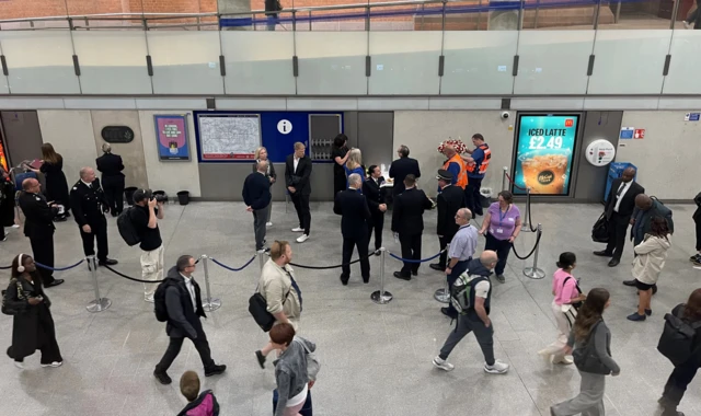 People gathering at King's Cross