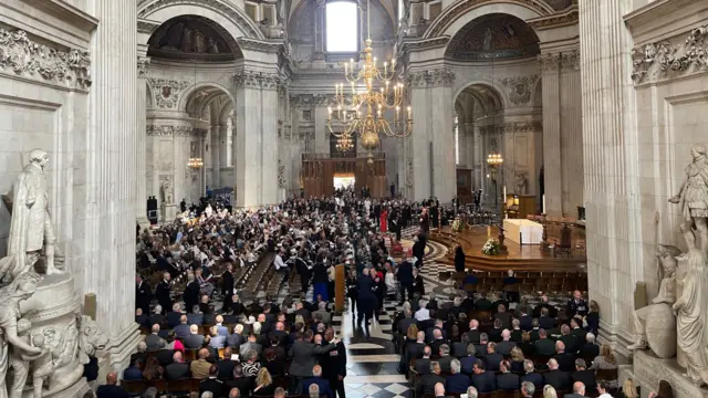 People gather in St Paul's Cathedral