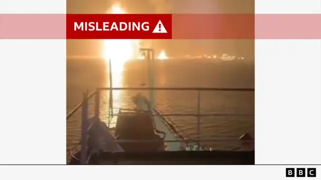 Misleading label over image showing fires from earlier in 2025