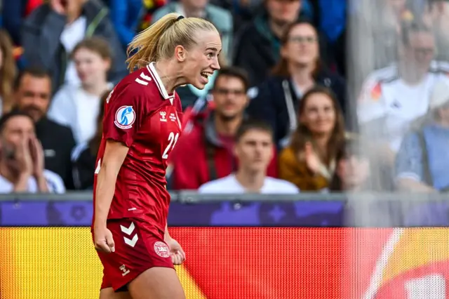 Amalie Vangsgaard of Denmark celebrates
