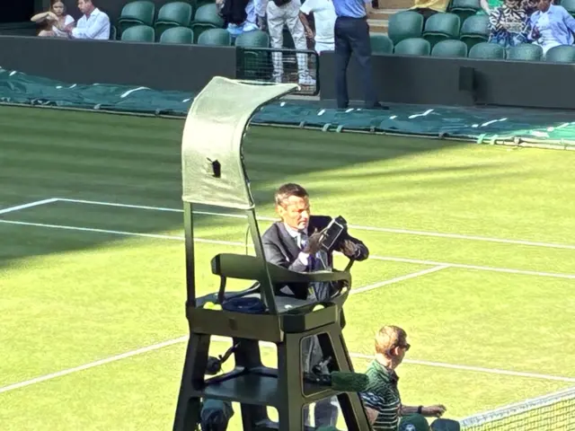 Nico Helwerth checks his chair