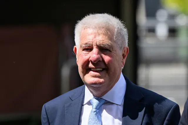 Chair of the Post Office Horizon IT Inquiry, Sir Wyn Williams, arrives as the first volume of a report from the Post Office Horizon IT Inquiry is announced at The Kia Oval
