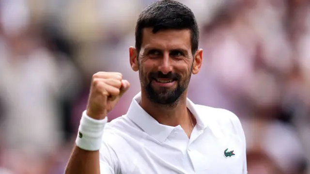 Novak Djokovic celebrates