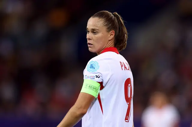 Ewa Pajor of Poland looks on