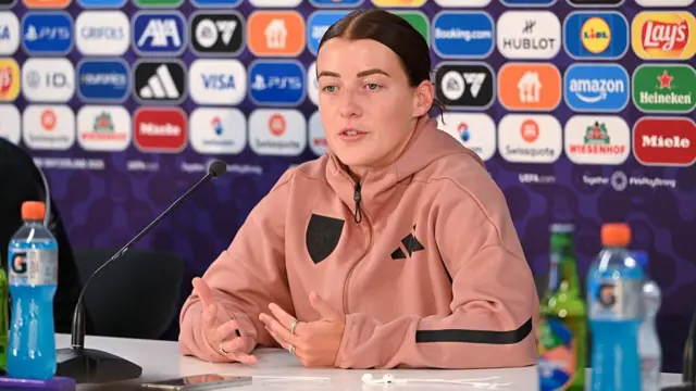 Angharad James in a press conferene