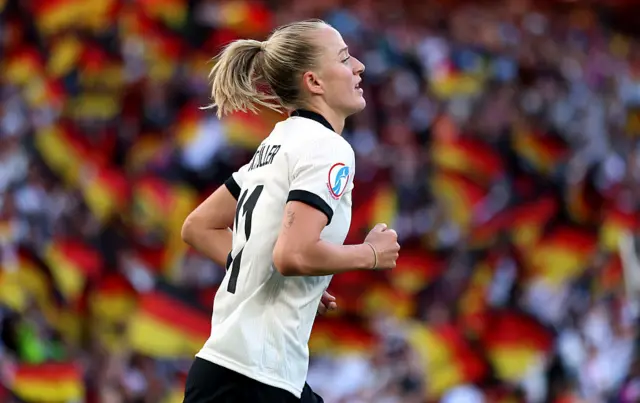 Lea Schueller of Germany celebrates