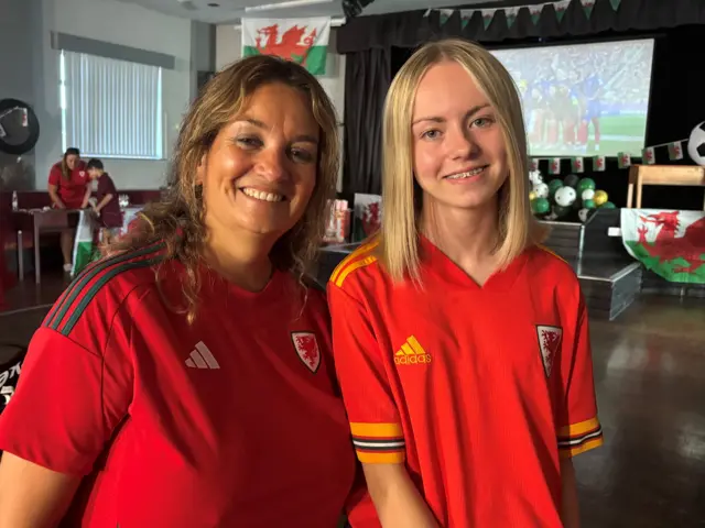 Treasurer of Coity Chiefs Leeann Bekker, 51, (left) and Scarlett Wright, 14