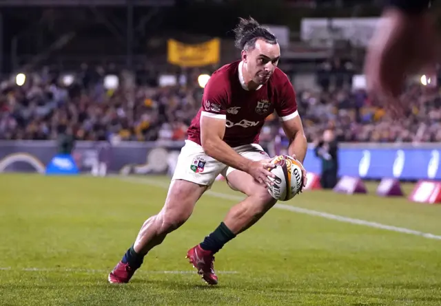 James Lowe scoring a try