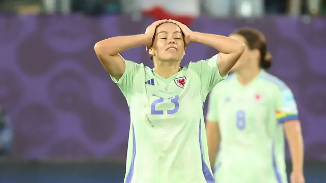 Wales' Ffion Morgan looks dejected