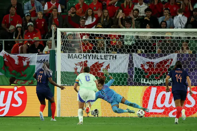 France's Kadidiatou Diani scores