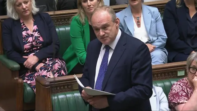 Liberal Democrat leader Sir Ed Davey speaking in the House of Commons
