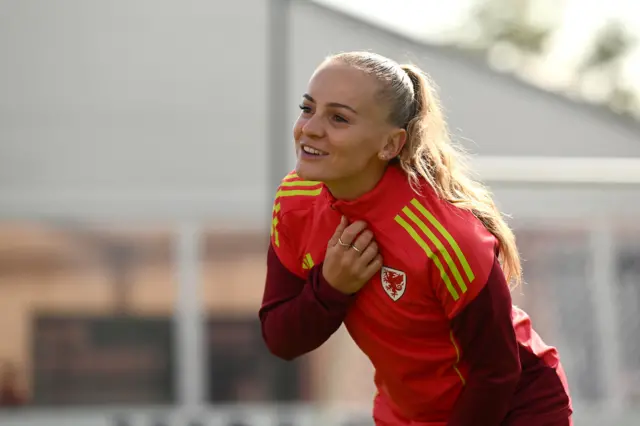 Lily Woodham during Wales training