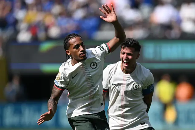 Chelsea's Joao Pedro and Enzo Fernandez celebrate